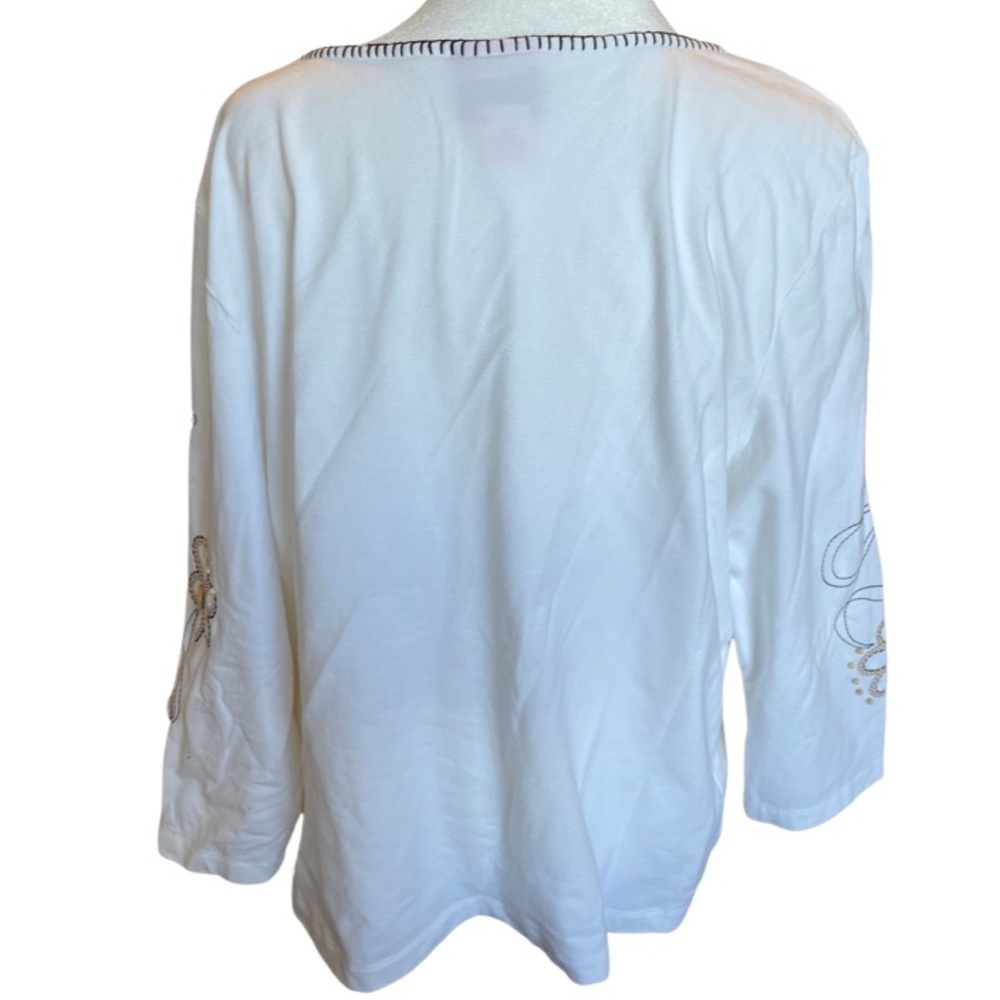Hearts of Palm gorgeous ‘Joie Soleil’ blouse w/button and embroidered details XL - Picture 4 of 8